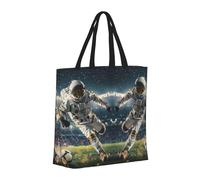 Buewutiry Large Tote Bag For Women - Reusable The Tote Bag With Zipper, Beach Bags For Women, Astronaut Soccer Field Mom Bag For Mom Suitable For Hospital Beach Travel Shopping