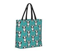 Buewutiry Large Tote Bag For Women - Reusable The Tote Bag With Zipper, Beach Bags For Women, cute boston terrier dogs puppies Mom Bag For Mom Suitable For Hospital Beach Travel Shopping