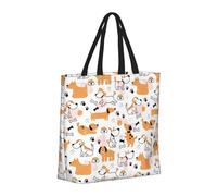 Buewutiry Large Tote Bag For Women - Reusable The Tote Bag With Zipper, Beach Bags For Women, Cute Dog Puppy print Mom Bag For Mom Suitable For Hospital Beach Travel Shopping