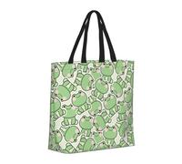 Buewutiry Large Tote Bag For Women - Reusable The Tote Bag With Zipper, Beach Bags For Women, cute frog sitting pose funny Mom Bag For Mom Suitable For Hospital Beach Travel Shopping