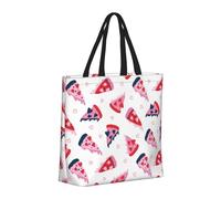 Buewutiry Large Tote Bag For Women - Reusable The Tote Bag With Zipper, Beach Bags For Women, Cute Love Pizza pink Mom Bag For Mom Suitable For Hospital Beach Travel Shopping