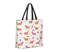 Buewutiry Large Tote Bag For Women - Reusable The Tote Bag With Zipper, Beach Bags For Women, Dachshund Dog Puppy No.1013 Mom Bag For Mom Suitable For Hospital Beach Travel Shopping