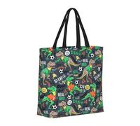 Buewutiry Large Tote Bag For Women - Reusable The Tote Bag With Zipper, Beach Bags For Women, Dinosaur Plays Soccer Mom Bag For Mom Suitable For Hospital Beach Travel Shopping