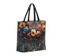 Buewutiry Large Tote Bag For Women - Reusable The Tote Bag With Zipper, Beach Bags For Women, Floral Dreamcatcher Elegance Mom Bag For Mom Suitable For Hospital Beach Travel Shopping