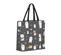 Buewutiry Large Tote Bag For Women - Reusable The Tote Bag With Zipper, Beach Bags For Women, funny penguin Mom Bag For Mom Suitable For Hospital Beach Travel Shopping