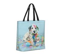 Buewutiry Large Tote Bag For Women - Reusable The Tote Bag With Zipper, Beach Bags For Women, Little Dalmatian Puppy Mom Bag For Mom Suitable For Hospital Beach Travel Shopping