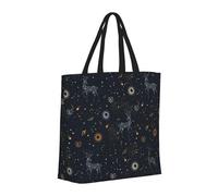 Buewutiry Large Tote Bag For Women - Reusable The Tote Bag With Zipper, Beach Bags For Women, Milky Way Sun Constellation Deer Mom Bag For Mom Suitable For Hospital Beach Travel Shopping