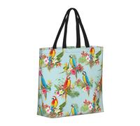 Buewutiry Large Tote Bag For Women - Reusable The Tote Bag With Zipper, Beach Bags For Women, Pastel Cute Parrot Palm Leaf Mom Bag For Mom Suitable For Hospital Beach Travel Shopping