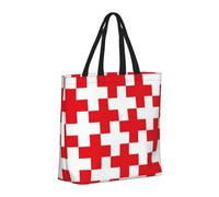 Buewutiry Large Tote Bag For Women - Reusable The Tote Bag With Zipper, Beach Bags For Women, Red Cross 1 Mom Bag For Mom Suitable For Hospital Beach Travel Shopping