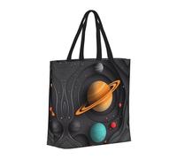 Buewutiry Large Tote Bag For Women - Reusable The Tote Bag With Zipper, Beach Bags For Women, Solar System Paper Art Mom Bag For Mom Suitable For Hospital Beach Travel Shopping