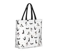 Buewutiry Large Tote Bag For Women - Reusable The Tote Bag With Zipper, Beach Bags For Women, Yoga dogs funny Boston terrier Mom Bag For Mom Suitable For Hospital Beach Travel Shopping