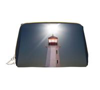 Buewutiry Large Travel Makeup Bag - Peggy's Cove Lighthouse Pvc Leather Portable Cosmetic Bags for Women with Zipper, Skincare Bag Makeup Pouch Toiletry Bag for Women
