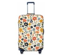 Buewutiry Luggage Cover - Colorful Flower Daisies Print Travel Suitcase Covers For Luggage, High Elasticity Suit Case Cover Protector Fits 18-32 Inch, Black, 18-21