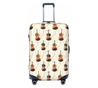 Buewutiry Luggage Cover - Cool Cello Print Travel Suitcase Covers For Luggage, High Elasticity Suit Case Cover Protector Fits 18-32 Inch, Black, 18-21