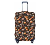 Buewutiry Luggage Cover - Elegant Peach Blossom Peach Print Travel Suitcase Covers For Luggage, High Elasticity Suit Case Cover Protector Fits 18-32 Inch, Black, 18-21