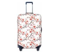 Buewutiry Luggage Cover - Pink Peach Blossom Print Travel Suitcase Covers For Luggage, High Elasticity Suit Case Cover Protector Fits 18-32 Inch, Black, 18-21