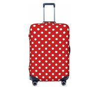 Buewutiry Luggage Cover - Red Vintage Polka Dots Print Travel Suitcase Covers For Luggage, High Elasticity Suit Case Cover Protector Fits 18-32 Inch, Black, 22-24