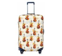 Buewutiry Luggage Cover - Vintage Cello Print Travel Suitcase Covers For Luggage, High Elasticity Suit Case Cover Protector Fits 18-32 Inch, Black, 22-24