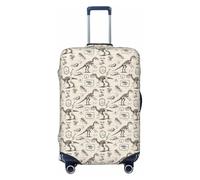 Buewutiry Luggage Cover - Vintage Dinosaur Skull Print Travel Suitcase Covers For Luggage, High Elasticity Suit Case Cover Protector Fits 18-32 Inch, Black, 25-28