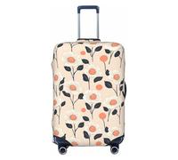 Buewutiry Luggage Cover - Vintage Flower White Print Travel Suitcase Covers For Luggage, High Elasticity Suit Case Cover Protector Fits 18-32 Inch, Black, 22-24
