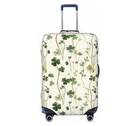 Buewutiry Luggage Cover - Vintage Grass Green Print Travel Suitcase Covers For Luggage, High Elasticity Suit Case Cover Protector Fits 18-32 Inch, Black, 18-21