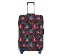 Buewutiry Luggage Cover - Vintage Pattern A Print Travel Suitcase Covers For Luggage, High Elasticity Suit Case Cover Protector Fits 18-32 Inch, Black, 22-24