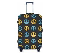 Buewutiry Luggage Cover - Vintage Peace Symbol Print Travel Suitcase Covers For Luggage, High Elasticity Suit Case Cover Protector Fits 18-32 Inch, Black, 29-32