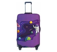 Buewutiry Travel Luggage Cover Protector - Astronaut On Mission In Outer Space Anti-Scratch Suitcase Covers Fits 18-32 Inch Luggage, Black, Large