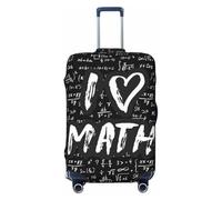 Buewutiry Travel Luggage Cover Protector - I Love Math Anti-Scratch Suitcase Covers Fits 18-32 Inch Luggage, Black, Small