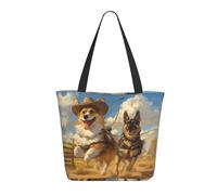 Buewutiry Travel Tote Bag for Women Work - Lightweight Farm Corgi German Shepherd Shoulder Bag Nurse Bag Beach Handbags for Women, Fashion Large Tote Purse for Women with Zipper