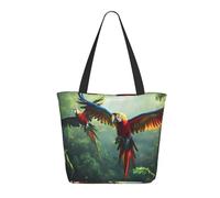 Buewutiry Travel Tote Bag for Women Work - Lightweight Flying Parrots In Jungle Shoulder Bag Nurse Bag Beach Handbags for Women, Fashion Large Tote Purse for Women with Zipper