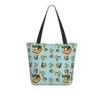 Buewutiry Travel Tote Bag for Women Work - Lightweight Funny Banana Monkey Shoulder Bag Nurse Bag Beach Handbags for Women, Fashion Large Tote Purse for Women with Zipper