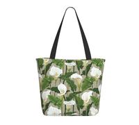 Buewutiry Travel Tote Bag for Women Work - Lightweight Gorgeous Calla Lily Flowers Shoulder Bag Nurse Bag Beach Handbags for Women, Fashion Large Tote Purse for Women with Zipper