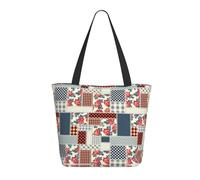 Buewutiry Travel Tote Bag for Women Work - Lightweight Patchwork In Country Style Shoulder Bag Nurse Bag Beach Handbags for Women, Fashion Large Tote Purse for Women with Zipper