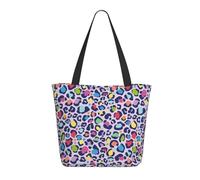 Buewutiry Travel Tote Bag for Women Work - Lightweight rainbow leopard spot print Shoulder Bag Nurse Bag Beach Handbags for Women, Fashion Large Tote Purse for Women with Zipper