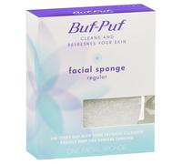 Buf-Puf Regular Facial Sponge, Dermatologist Developed, Removes Deep Down Dirt & Makeup that Causes Breakouts and Blackheads, Reusable, Exfoliating, White, 1 Count