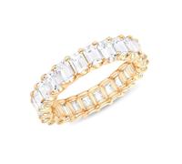 BUFANJIA Gorgeous Promised Rings Love Wedding Jewelry Full Paved Square Crystal Zircon Elegant Women Marriage Engagement Ring New(Gold,Big 7)