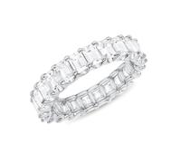 BUFANJIA Gorgeous Promised Rings Love Wedding Jewelry Full Paved Square Crystal Zircon Elegant Women Marriage Engagement Ring New(Silver,Big 8)