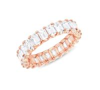 BUFANJIA Gorgeous Promised Rings Love Wedding Jewelry Full Paved Square Crystal Zircon Elegant Women Marriage Engagement Ring New(Rose Gold Color,Big 9)