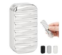 Bufccy Fidget Slider 3 Layer EDC Gadgets Toy, Metal Magnetic Haptic Block Push Fidget Toys for Adults Anxiety/ADHD/Stress Relief, Gift for Boyfriend, Husband and Father (Bright Silver)