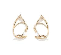 Bufenia 1 Pairs Simple Ear Cuff Earring Elf Hook Over Ear Earrings Non Pierced Hollow Cat Ears Outline Ear Loop Earrings for Women and (Gold)