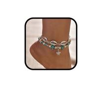 Bufenia Boho Seashell Ankle Bracelets for Women Starfish Layered Anklet Sets Beaded Turtle Pendant Ankle Chain Summer Beach Foot Chains Jewelry