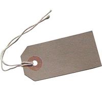 Buff Brown Strung Tags 70mm x 35mm Reinforced Luggage Tags Tie On String Labels (1000 Pack) Ivy