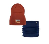 BUFF® Bundle of BUFF® Street Knitted Hat Lilon Long Cinnamon with Knitted Neckwarmer Lilon Midnight One size Adult