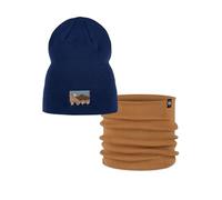 BUFF® Bundle of BUFF® Street Knitted Hat Lilon Long Midnight with Knitted Neckwarmer Lilon Peanut One size Adult