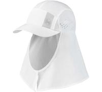 Buff| Cap Desert UPF 50, 360° Sun Protection, Multi-Position Neck Cap, 80% Recycled Material Man Women S/M White