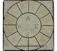 Buff Compass Rotunda Squared Off Paving Circle Stone, 1.2m
