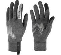 Buff| Gloves DryFlx Quick drying, Stretch, Reflective, Shiny, Night, Visibility, Running, Moisture wicking Man Women S Black