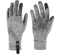 Buff| Gloves DryFlx Quick drying, Stretch, Reflective, Shiny, Night, Visibility, Running, Moisture wicking Man Women L Light Grey