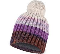Buff Knitted and Polar Fleece Beanie ~ Alina purple